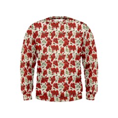 Flowers Poppies Red Kids  Sweatshirt