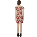 Flowers Poppies Red Short Sleeve Skater Dress View2