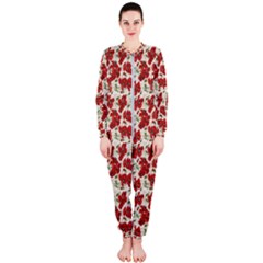 Flowers Poppies Red Onepiece Jumpsuit (ladies) by Wegoenart