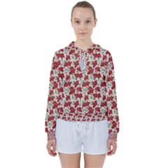 Flowers Poppies Red Women s Tie Up Sweat