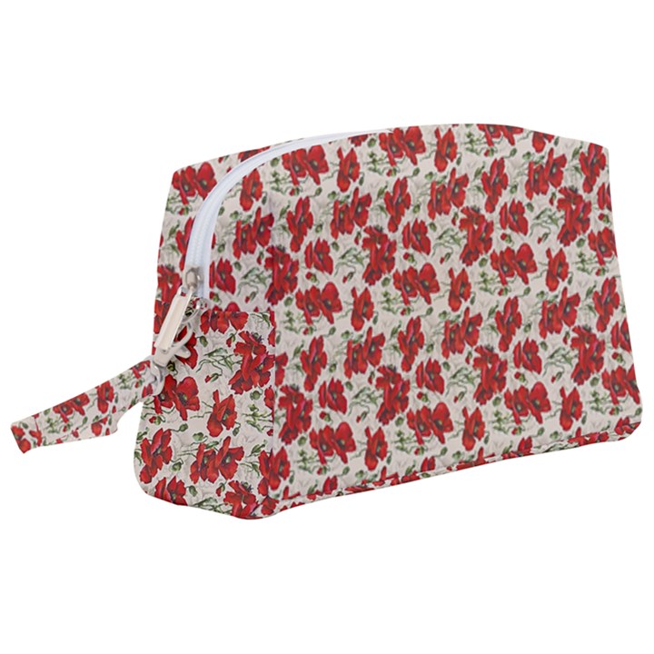 Flowers Poppies Red Wristlet Pouch Bag (Large)