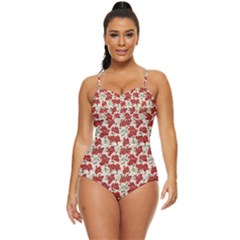 Flowers Poppies Red Retro Full Coverage Swimsuit by Wegoenart