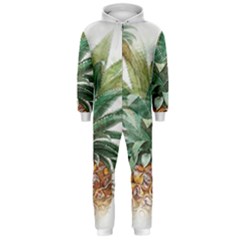 Pineapple Pattern Background Seamless Vintage Hooded Jumpsuit (men)