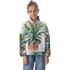 Pineapple Pattern Background Seamless Vintage Kids  Half Zip Hoodie