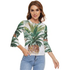 Pineapple Pattern Background Seamless Vintage Bell Sleeve Top