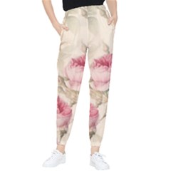 Roses Plants Vintage Retro Flowers Pattern Tapered Pants by Wegoenart