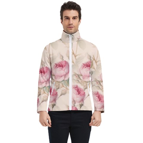 Roses Plants Vintage Retro Flowers Pattern Men s Bomber Jacket by Wegoenart