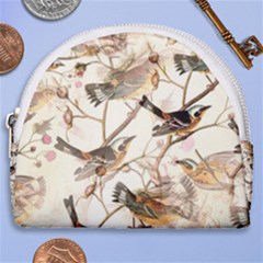 Birds Perched Birds Pattern Design Seamless Horseshoe Style Canvas Pouch by Wegoenart