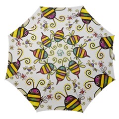 Bee Doodle Cartoon Straight Umbrellas by Wegoenart