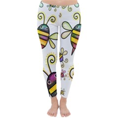 Bee Doodle Cartoon Classic Winter Leggings