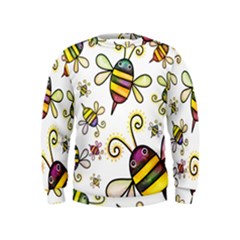 Bee Doodle Cartoon Kids  Sweatshirt