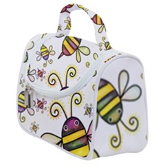 Bee Doodle Cartoon Satchel Handbag by Wegoenart