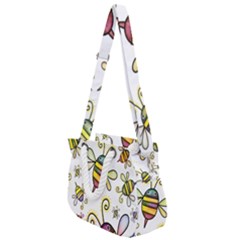 Bee Doodle Cartoon Rope Handles Shoulder Strap Bag by Wegoenart