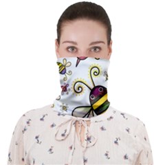 Bee Doodle Cartoon Face Covering Bandana (adult) by Wegoenart