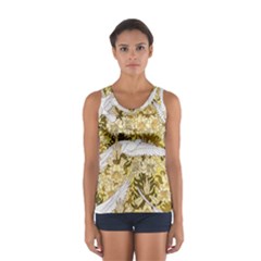 Dove Flowers Pattern Birds Flying Wings Animals Sport Tank Top  by Wegoenart