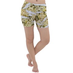 Dove Flowers Pattern Birds Flying Wings Animals Lightweight Velour Yoga Shorts by Wegoenart