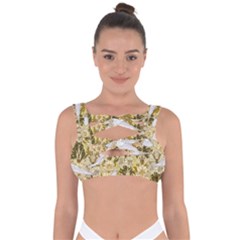 Dove Flowers Pattern Birds Flying Wings Animals Bandaged Up Bikini Top by Wegoenart