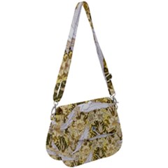 Dove Flowers Pattern Birds Flying Wings Animals Saddle Handbag by Wegoenart