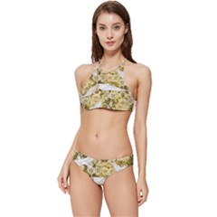 Dove Flowers Pattern Birds Flying Wings Animals Banded Triangle Bikini Set by Wegoenart