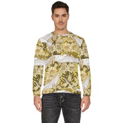 Dove Flowers Pattern Birds Flying Wings Animals Men s Fleece Sweatshirt