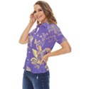 Flowers Petals Bouquet Stem Floral Pattern Women s Short Sleeve Double Pocket Shirt View3