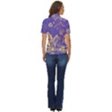 Flowers Petals Bouquet Stem Floral Pattern Women s Short Sleeve Double Pocket Shirt View4