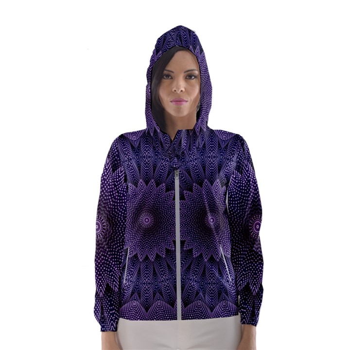 Shape Geometric Symmetrical Symmetry Wallpaper Women s Hooded Windbreaker