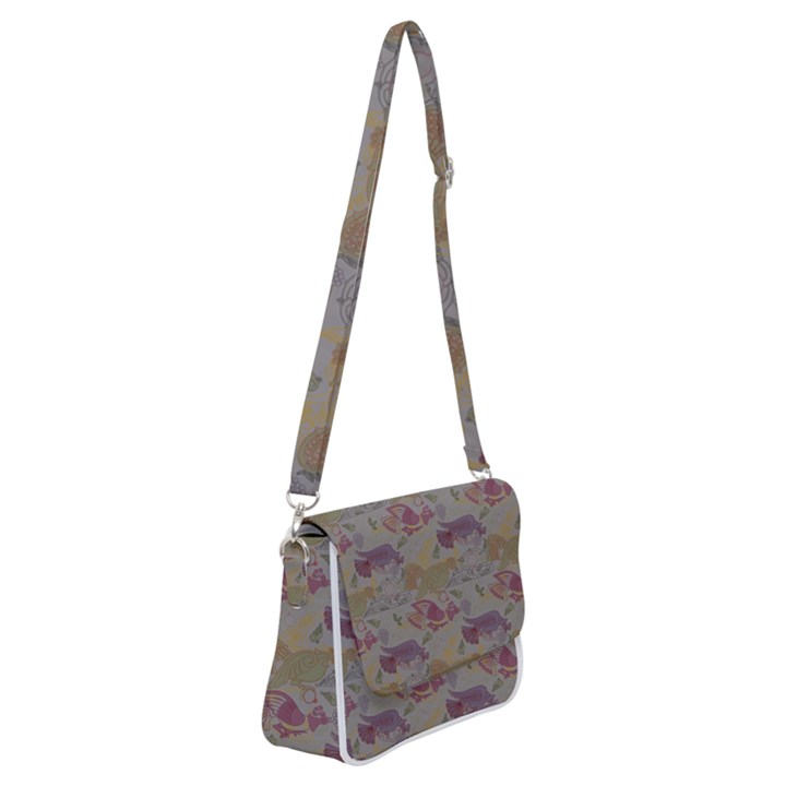 Pattern Armenian birds Shoulder Bag with Back Zipper