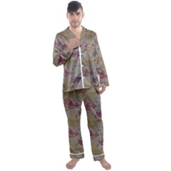 Pattern Armenian Birds Men s Long Sleeve Satin Pajamas Set by Gohar