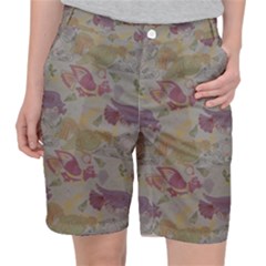 Pattern Armenian Birds Pocket Shorts by Gohar