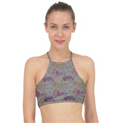 Pattern Armenian Birds Racer Front Bikini Top by Gohar