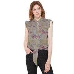 Pattern Armenian Birds Frill Detail Shirt