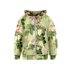 Roses Flowers Vintage Pattern Retro Floral Stem Kids  Zipper Hoodie