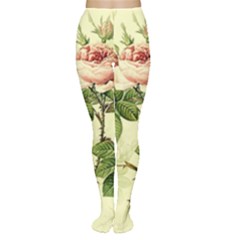 Roses Flowers Vintage Pattern Retro Floral Stem Tights