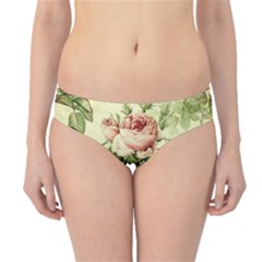 Roses Flowers Vintage Pattern Retro Floral Stem Hipster Bikini Bottoms by Wegoenart