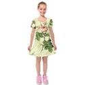 Roses Flowers Vintage Pattern Retro Floral Stem Kids  Short Sleeve Velvet Dress View1