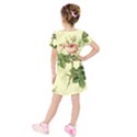 Roses Flowers Vintage Pattern Retro Floral Stem Kids  Short Sleeve Velvet Dress View2