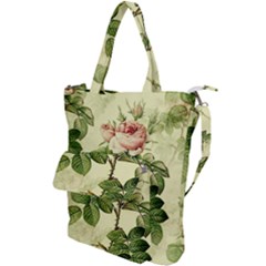 Roses Flowers Vintage Pattern Retro Floral Stem Shoulder Tote Bag by Wegoenart