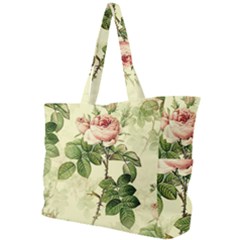 Roses Flowers Vintage Pattern Retro Floral Stem Simple Shoulder Bag by Wegoenart