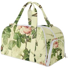 Roses Flowers Vintage Pattern Retro Floral Stem Burner Gym Duffel Bag by Wegoenart