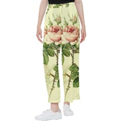 Roses Flowers Vintage Pattern Retro Floral Stem Women s Pants  by Wegoenart