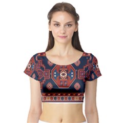 Armenian Carpet Short Sleeve Crop Top by Gohar