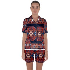 Armenian Carpet Satin Short Sleeve Pajamas Set by Gohar