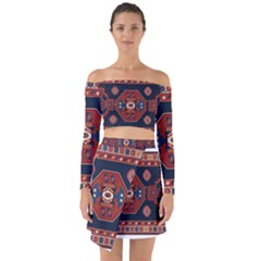 Armenian Carpet Off Shoulder Top With Skirt Set