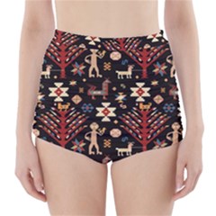 Carpet-symbols High-waisted Bikini Bottoms by Gohar