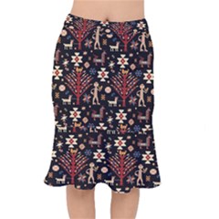 Carpet-symbols Short Mermaid Skirt by Gohar