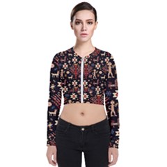 Carpet-symbols Long Sleeve Zip Up Bomber Jacket by Gohar