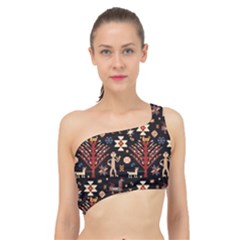 Carpet-symbols Spliced Up Bikini Top  by Gohar