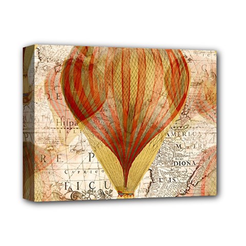 Hot Air Balloon Balloon Map Seamless Pattern Deluxe Canvas 14  X 11  (stretched) by Wegoenart