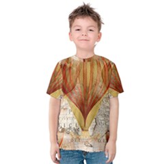 Hot Air Balloon Balloon Map Seamless Pattern Kids  Cotton Tee